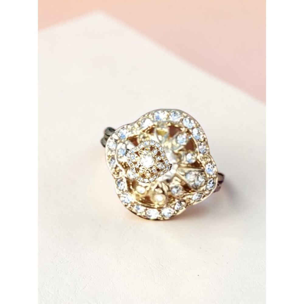 Round Moissanite Vintage Engagement Ring Size 6